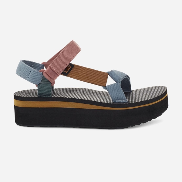 Hungary Teva Flatform Universal - Női Platform Szandál Barna / Rózsaszín / Kék - 827-RFNOY